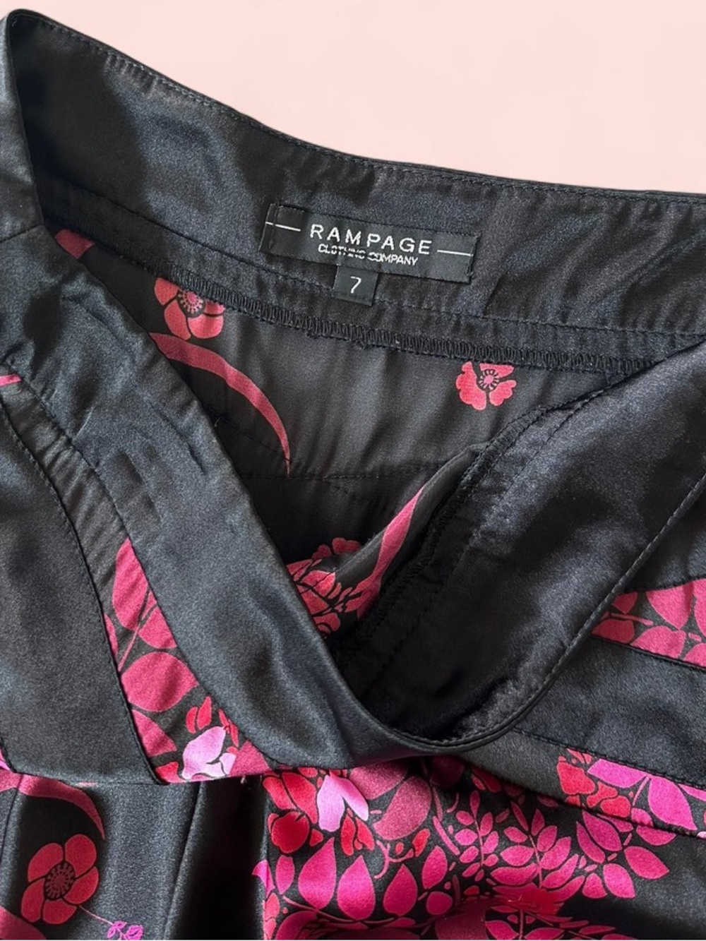 Vintage Y2K Rampage High-Low Skirt with Fuchsia Floral Print - Picture 4 of 4